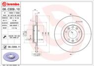 08.C309.11 - Tarcza hamulcowa BREMBO /tył/ PSA C4 PICASSO II 13-