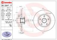 08.C647.17 - Tarcza hamulcowa BREMBO /tył/ OPEL VIVARO 14-