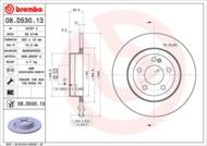 08.D530.13 - Tarcza hamulcowa BREMBO /tył/ DB W205 C-KLASA 14-