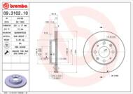 09.3102.10 - Tarcza hamulcowa BREMBO HONDA CIVIC 85-95 WEN