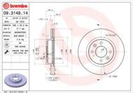 09.3149.14 - Tarcza hamulcowa BREMBO RENAULT 25 84-92