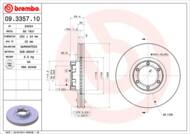 09.3357.10 - Tarcza hamulcowa BREMBO RENAULT TRAFIC 80-01