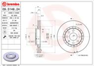 09.5148.24 - Tarcza hamulcowa BREMBO 256x24 /przód/ OPEL