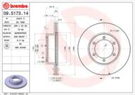 09.5173.14 - Tarcza hamulcowa BREMBO TOYOTA HILUX 97-