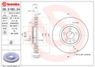 09.5180.24 - Tarcza hamulcowa BREMBO FIAT ULYSSE 94-02