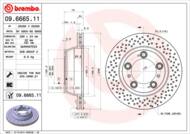 09.6665.11 - Tarcza hamulcowa BREMBO /tył/ PORSCHE 911 (996) 98-05