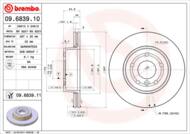 09.6839.11 - Tarcza hamulcowa BREMBO LAND ROVER RANGE ROVER 94-02