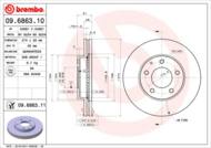 09.6863.11 - Tarcza hamulcowa BREMBO MAZDA XEDOS 9 93-00