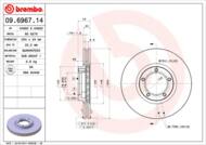 09.6967.14 - Tarcza hamulcowa BREMBO FORD TRANSIT 91-00 14 CALI