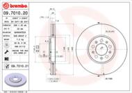 09.7010.21 - Tarcza hamulcowa BREMBO 288x25 /przód/ VAG