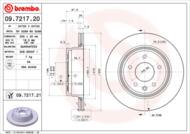 09.7217.21 - Tarcza hamulcowa BREMBO /tył/ JAGUAR 305x20