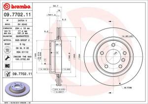 09.7702.11 - Tarcza hamulcowa BREMBO 294x19 /tył/ BMW