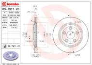 09.7911.21 - Tarcza hamulcowa BREMBO /tył/ JAGUAR S-TYPE 99-08