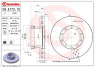 09.8173.10 - Tarcza hamulcowa BREMBO /przód/ MAN L2000 94-