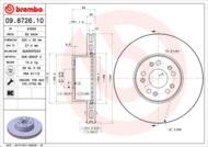 09.8726.10 - Tarcza hamulcowa BREMBO DB W140 S-KLASA 95-98