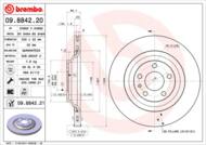 09.8842.21 - Tarcza hamulcowa BREMBO /tył/ VAG A6 4.2 QUATTRO 04-11