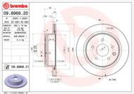 09.8969.21 - Tarcza hamulcowa BREMBO /tył/ NISSAN X-TRAIL 01-07