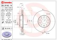 09.9145.14 - Tarcza hamulcowa BREMBO 288x25 /przód/ VAG