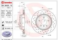 09.9425.1X - Tarcza hamulcowa BREMBO /tył/ BMW 5 E60 03-10 WEN