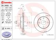 09.9483.11 - Tarcza hamulcowa BREMBO /przód/ DAEWOO REZZO 00-