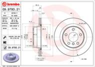 09.9793.21 - Tarcza hamulcowa BREMBO /tył/ BMW 1 F20 11-