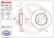 09.A149.11 - Tarcza hamulcowa BREMBO KIA CARENS II 02-06