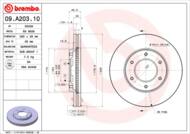 09.A203.10 - Tarcza hamulcowa BREMBO TOYOTA HIACE 95- WEN.