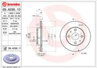 09.A236.11 - Tarcza hamulcowa BREMBO DAIHATSU TREVIS 06-