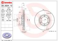 09.A304.10 - Tarcza hamulcowa BREMBO MITSUBISHI L200 96-