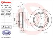 09.A450.11 - Tarcza hamulcowa BREMBO /tył/ MITSUBISHI PAJERO 00-