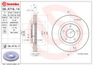 09.A716.11 - Tarcza hamulcowa BREMBO NISSAN QASHQAI 07-