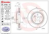 09.A760.11 - Tarcza hamulcowa BREMBO /tył/ DB W204 C-KLASA 07-