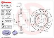 09.A760.1X - Tarcza hamulcowa BREMBO /tył/ DB W204 C-KLASA 07-