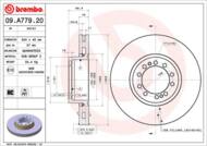 09.A779.20 - Tarcza hamulcowa BREMBO /przód/ RENAULT MIDLUM 96-