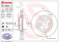 09.A956.11 - Tarcza hamulcowa BREMBO /przód/ DB W166 M-KLASA 11-