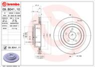 09.B041.11 - Tarcza hamulcowa BREMBO /tył/ SUBARU IMPREZA 00-07