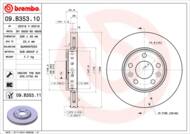 09.B353.11 - Tarcza hamulcowa BREMBO RENAULT LAGUNA 08-