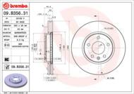 09.B356.31 - Tarcza hamulcowa BREMBO /przód/ OPEL INSIGNIA B 17-