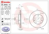 09.B463.11 - Tarcza hamulcowa BREMBO /przód/ DACIA DUSTER 10-