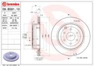 09.B591.10 - Tarcza hamulcowa BREMBO /tył/ NISSAN NAVARA 05-