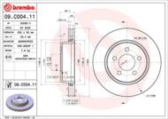 09.C004.11 - Tarcza hamulcowa BREMBO /przód/ DODGE NITRO 07-