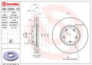 09.C240.10 - Tarcza hamulcowa BREMBO /przód/ FORD TRANSIT CUSTOM 12-