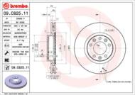 09.C825.11 - Tarcza hamulcowa BREMBO /przód/ PSA C4 GRAND PICASSO 13-