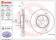 09.D245.11 - Tarcza hamulcowa BREMBO /przód/ SUBARU OUTBACK 15-