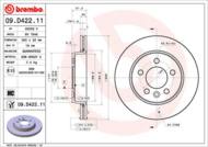 09.D422.11 - Tarcza hamulcowa BREMBO /tył/ VAG CRAFTER 16-