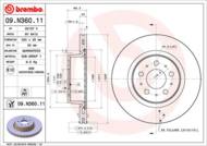 09.N360.11 - Tarcza hamulcowa BREMBO /przód/ TESLA MODEL 3 17-