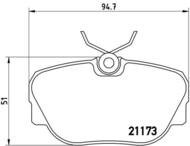 P06010 - Klocki hamulcowe BREMBO BMW 3 E30 82-93 z czujnikiem