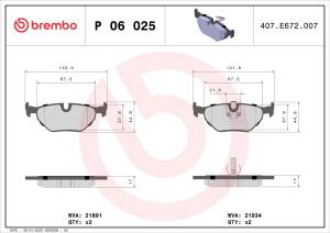 P 06 025 - Klocki hamulcowe BREMBO (odp.GDB1344)