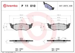 P 11 010 - Klocki hamulcowe BREMBO (odp.GDB1234)