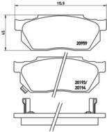 P28008 - Klocki hamulcowe BREMBO HONDA CIVIC 87-91 z czujnikiem